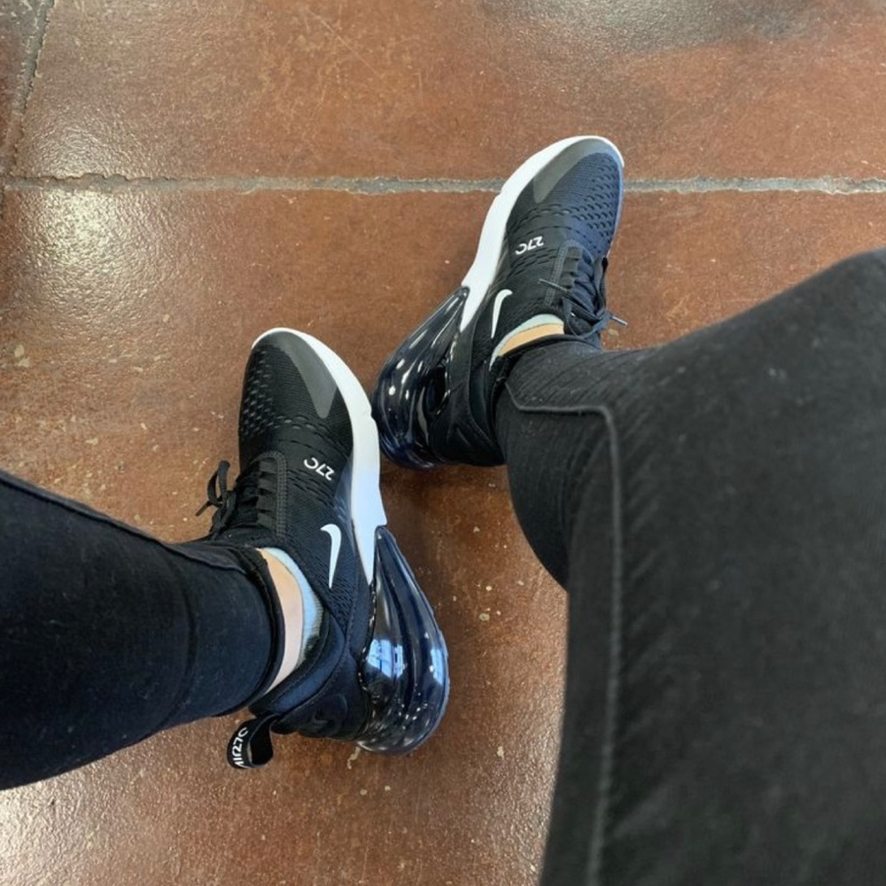 Nike air max 270 running shoes women white and black